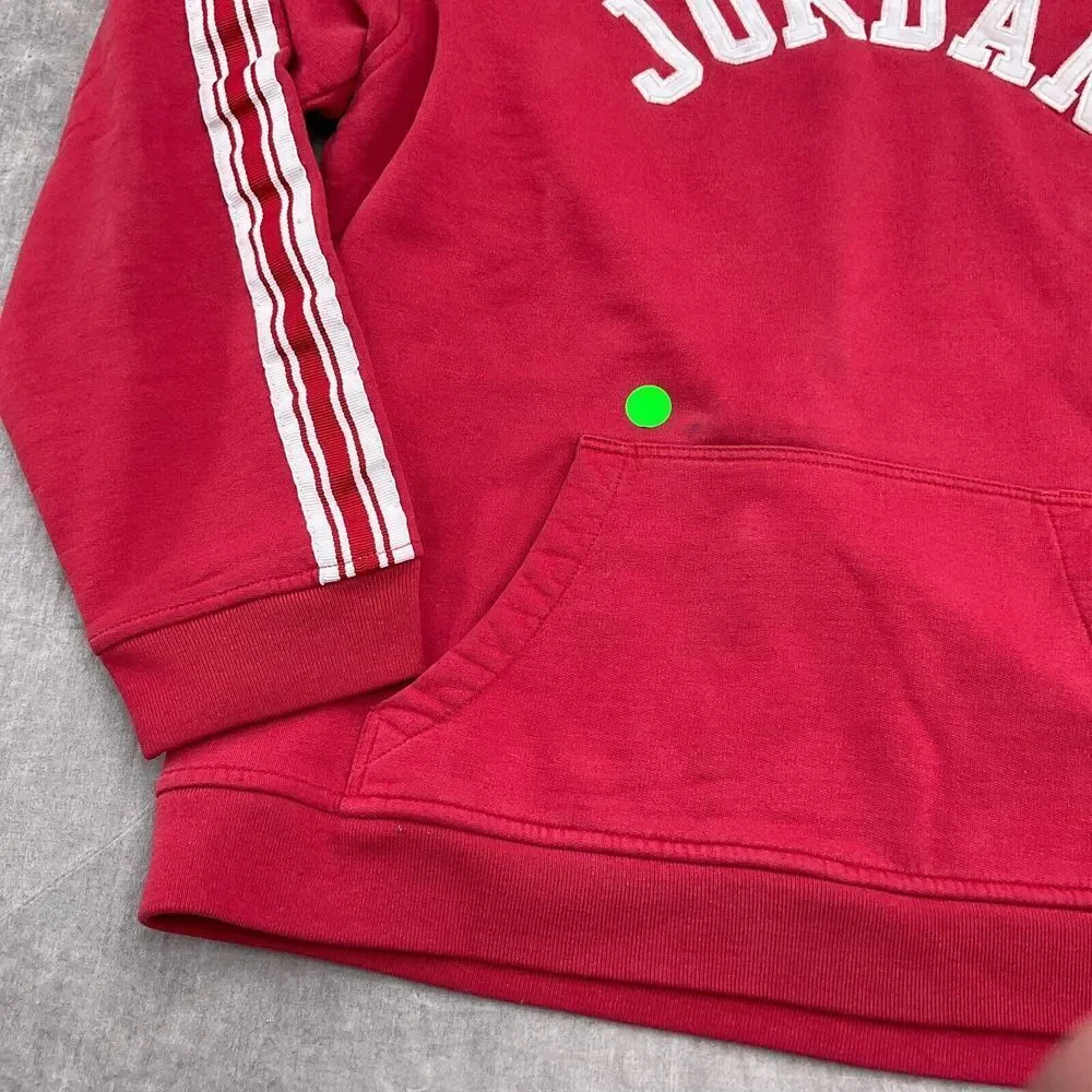Jordan Hoodie Men‎ Large Red White Stitched Twill Stripe Pullover Basketball